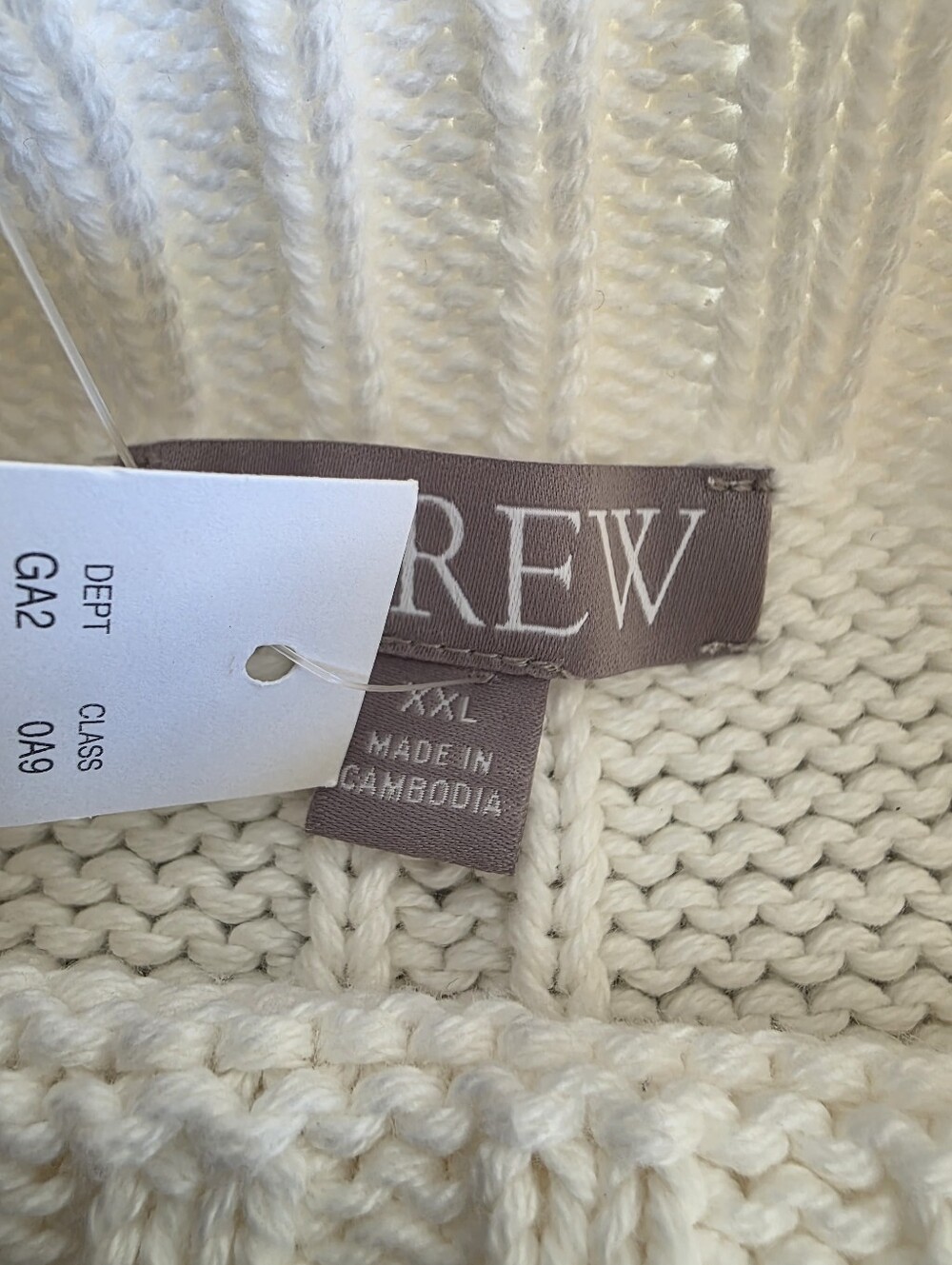 NWT J.Crew Women's 2025 Rollneck™ Sweater Sz XXL $128 Cream Viral Flawed - Picture 10 of 10